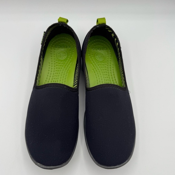 Crocs Womens Duet Busy Day Skimmer Slip On Shoes Black Graphite Size 8 - Picture 2 of 10